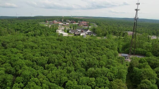PENNSYLVANIA - 7.11.2024 - Fantastic aerial footage approaching an abandoned sanitarium and prison in rural Pennsylvania.