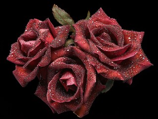 red rose with water droplets