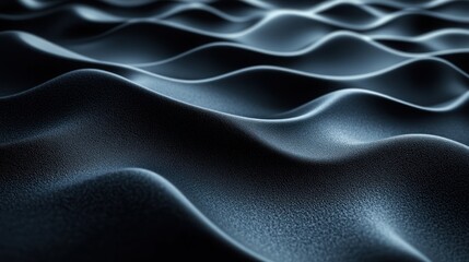 Obraz premium Abstract image of smooth, undulating waves in a dark, textured surface.