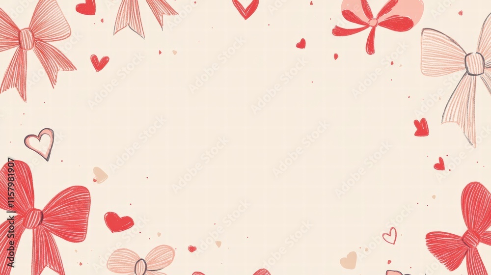 Poster whimsical hand drawn valentines day design with space for heartfelt messages and creative expression