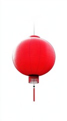 Obraz premium Red Chinese lantern isolated on white background.