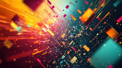 Obraz premium Abstract vibrant digital data stream.