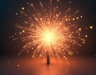 Obraz premium Fireworks burst 3D render icon isolated on transparent background cutout ia 