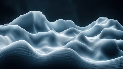 Obraz premium Abstract representation of flowing waves in a dark environment, emphasizing motion and depth.