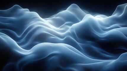 Obraz premium Abstract representation of flowing waves in soft blue tones, evoking tranquility and depth.