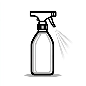 recommend clip art: Simple line art illustration of a spray bottle.