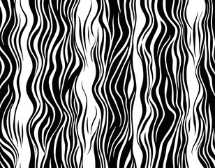 Obraz premium Abstract Black and White Wavy Line Pattern Design