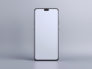 Sleek smartphone with vibrant screen on reflective surface.