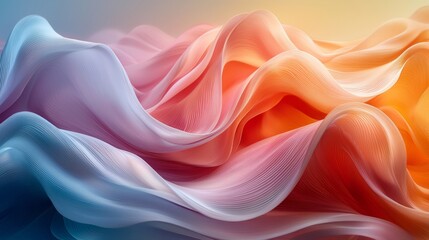 Obraz premium Abstract representation of Easter, pastel colors, swirling patterns, springtime energy, flowing lines