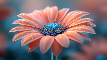 Close-up of a blooming flower, macro photography style, vibrant colors, detailed textures