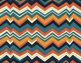 Abstract Zigzag Pattern in Warm and Cool Tones