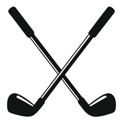 Golf stick vector art silhouette icon vector isolated on white background. hand drawing vector Golf stick.