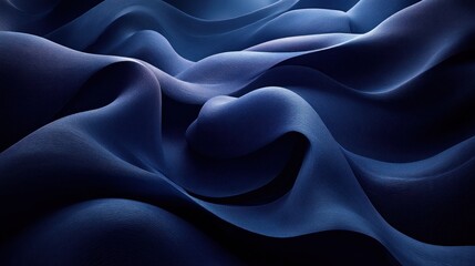 Abstract waves of dark fabric create a smooth, flowing texture with depth and contrast.