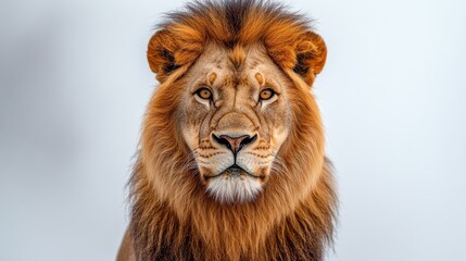 close up of lion stock photo generated ai isolated on a white backgroun