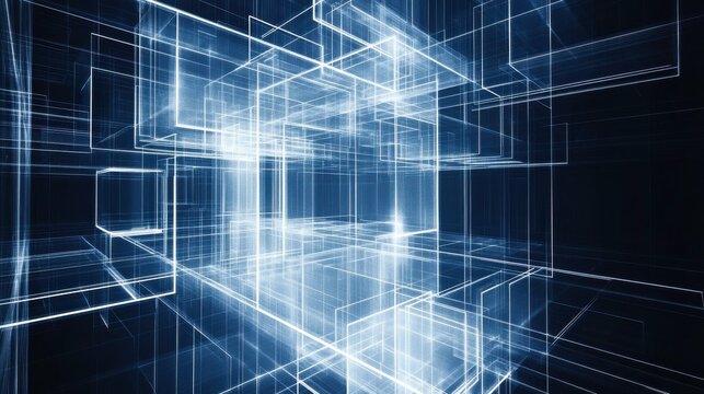 Abstract Technology Design with Glowing Lines and Effects