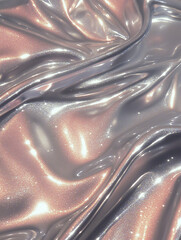 Shiny flowing metallic abstract design with stars stripes and fluid waves