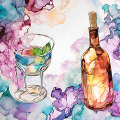 bottle and glass of wine