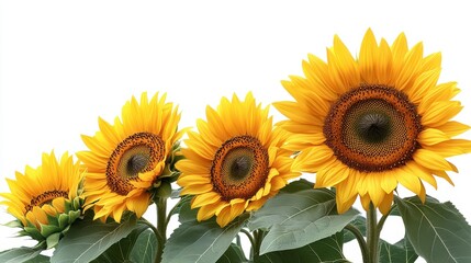 Fototapeta premium illustration of a sunflower isolated on a white background sunflower
