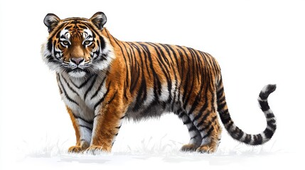 Obraz premium illustration of a tiger isolated on a white background tiger