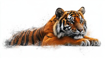 Obraz premium illustration of a tiger isolated on a white background tiger