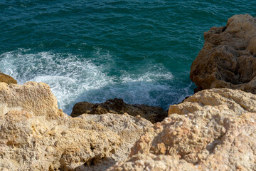 Precepicio between land and sea in the area of â€‹â€‹the doll s cave in dry algar in...