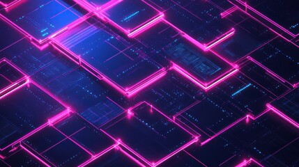 Obraz premium Abstract Neon Cyberpunk Digital Art Background