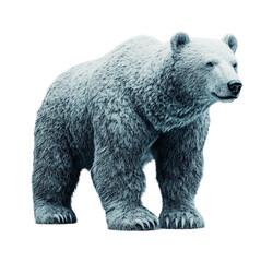 Fototapeta premium Majestic Polar Bear in Arctic Style Isolated on White Background
