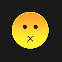 nothing to say colored emoji sticker icon for mobile concept and web apps