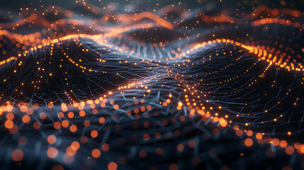 glowing neurons interconnected in an abstract neural network design representing the advanced computational capabilities and the evolving field of neural network technology

