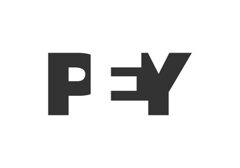 PEY logo design. Initial letter P E Y bold font style for tech startups, consulting, corporate branding. Creative company name, headlines typography identity, trendy logotype.