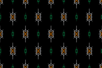 Geometric ethnic oriental seamless pattern traditional Design for background,carpet,wallpaper.clothing,wrapping,Batik fabric,Vector illustration.embroidery style - Sadu, sadou, sadow or sado