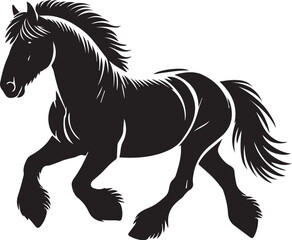 Black and white horse silhouette