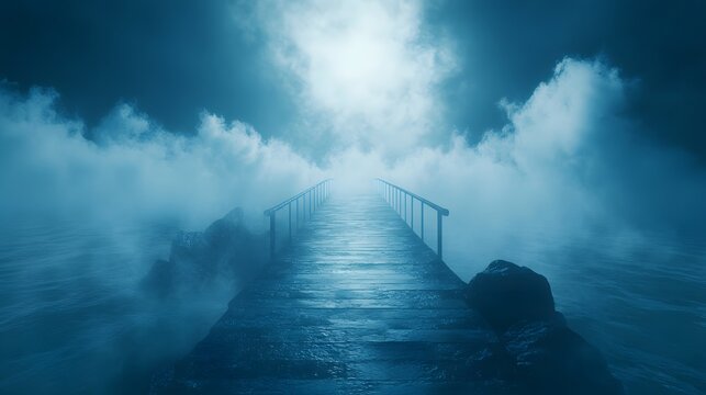 Surreal Dreamscape with a Glowing Bridge