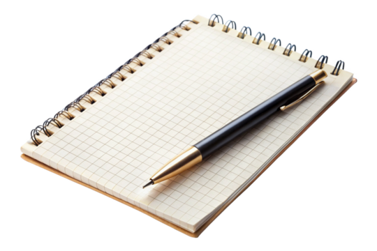 Spiral Notebook, Pen, Blank Pages, Writing, Ideas, Notes, Planning, Office Supplies, Stationery, Gri
