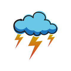 Cloud and Thunder illustration clipart vector