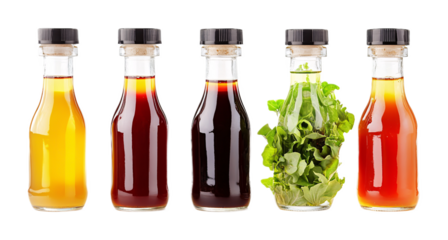 Salad Dressing Bottle Set for Fresh Dressings - Isolated on White Background
