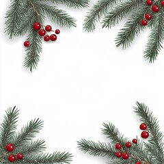 Christmas Frame Spruce Berries