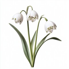 Fototapeta premium leucojum flower design displayed on a white surface.