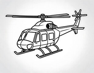 Line drawing of a single helicopter aircraft