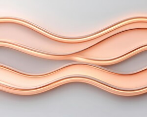 Obraz premium The image features flowing, wavy lines in a soft peach color against a light background, suggesting a smooth and modern design aesthetic, possibly for graphic or cosmetic purposes.