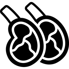 meat icon illustration design with solid