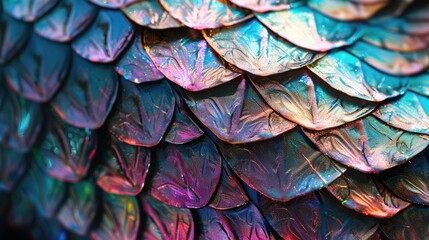 Obraz premium Shimmering Scales of a Dragon's Hide