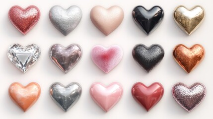 A Colorful Collection of Heart-Shaped Objects