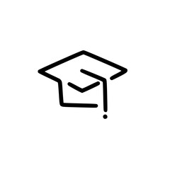 graduation cap icon on white