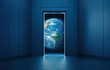 Fototapeta premium Doorway to Earth from a Spaceship