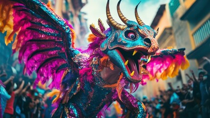 Colorful Street Parade with Vibrant Flows and Dynamic Energy