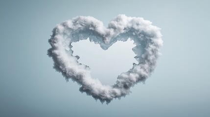 Naklejka premium Heart-Shaped Cloud Formation Against Sky Background