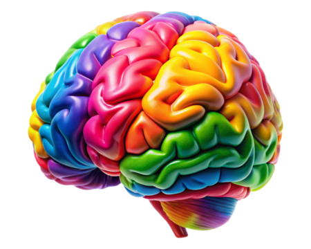 colorful brain isolated on white background
