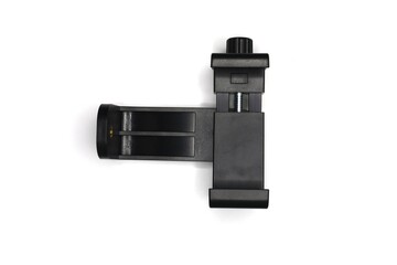 The holder features adjustable arms to accommodate different phone sizes.