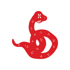 Chinese new year of the snake 2025. red snake element stock